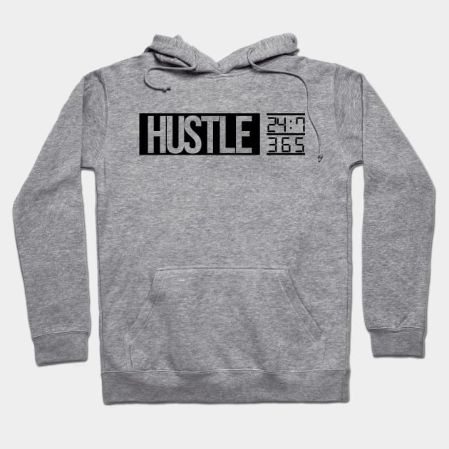 Hustle Time (BLK txt) Hoodie by artofplo